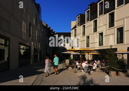 Zukunft, Kunst, Nürnberg moderne Architektur beim Zukunftsmuseum oder Deutschen Museum in der Innenstadt oder Altstadt von Nuernberg, Franken, Bayern Foto Stock