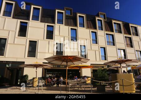 Zukunft, Kunst, Nürnberg moderne Architektur beim Zukunftsmuseum oder Deutschen Museum in der Innenstadt oder Altstadt von Nuernberg, Franken, Bayern Foto Stock