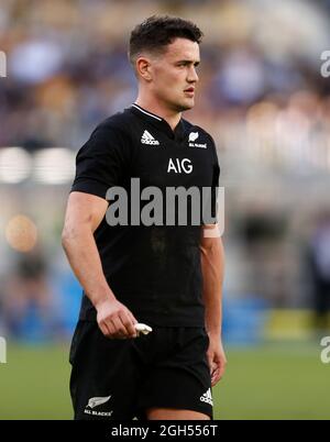 5 settembre 2021; Optus Stadium, Perth, Australia: Bledisloe Cup International rugby, Australia versus New Zealand; Will Jordan of the All Blacks Foto Stock