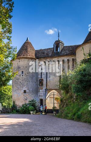 Porta d'ingresso al Chateau Gargilesse, Gargilesse-Dampierre, Indre (36), Francia. Foto Stock