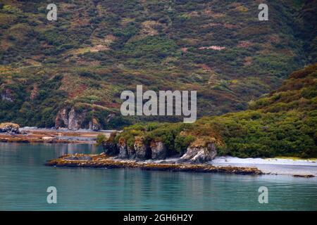 Paesaggio nel Kukat Bay Katmai National Park, Alaska, Stati Uniti Foto Stock