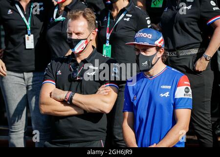 Laurent Rossi (fra, CEO di Alpine), 14 Fernando Alonso (ESP, Alpine F1 Team), Foto Stock