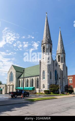 OLEAN, NY, USA-14 AGOSTO 2021: Basilica di Santa Maria degli Angeli. Foto Stock