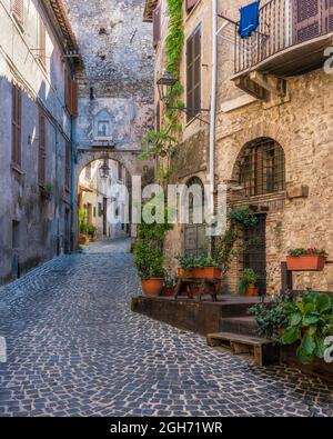 Vista panoramica a Palombara Sabina, bellissima cittadina in provincia di Roma, Lazio, Italia. Foto Stock