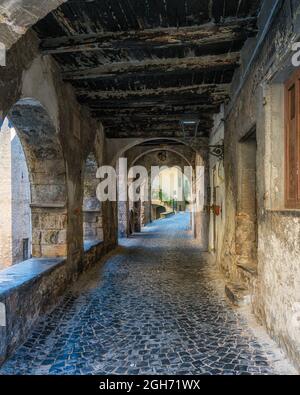 Vista panoramica a Palombara Sabina, bellissima cittadina in provincia di Roma, Lazio, Italia. Foto Stock