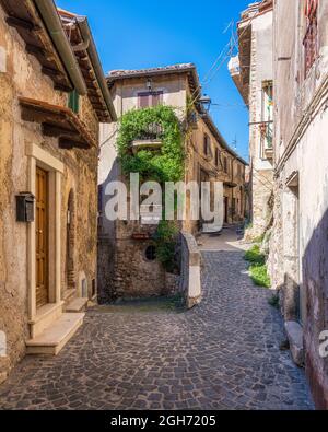 Vista panoramica a Palombara Sabina, bellissima cittadina in provincia di Roma, Lazio, Italia. Foto Stock