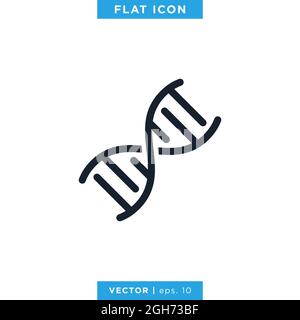 Modello di disegno di illustrazione di DNA Helix Icon Vector Stock. Vettore eps 10. Illustrazione Vettoriale