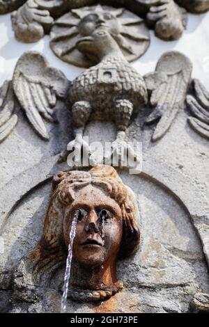 Antica la fontana di Bom Jesus de Braga, Portogallo. Foto Stock