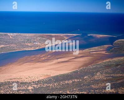Australia occidentale, molo lungo un miglio vicino alla città di Carnarvon. Foto Stock
