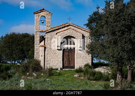 Questa la Valle della Lune, Valle della Luna, nella Sardegna nord-occidentale. Si trova nella zona vicina alla città di Aggius ed è un'area agricola Foto Stock