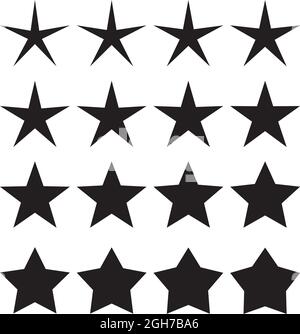 raccolta vettoriale di forme a stella isolate su sfondo bianco. design delle icone brillanti del flash. segni grafici astratti delle stelle Illustrazione Vettoriale