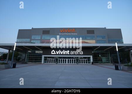 Vista generale della Vivint Smart Home Arena, domenica 5 settembre 2021, a Salt Lake City. Il locale ospita lo Utah Jazz of the NBA. Foto Stock