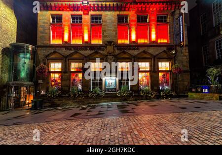 L'esperienza Scotch Whisky a Castlehill è un'esperienza unica nei pressi del castello di Edimburgo, Scozia, Regno Unito Foto Stock