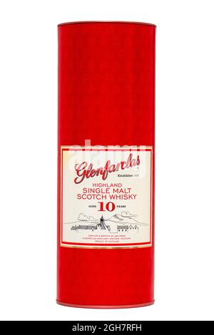 Scatola di 10 anni Glenfarclas whisky single malt scotch Foto Stock