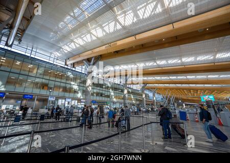 Aeroporto Gardermoen di Oslo, Norvegia, Europa Foto Stock