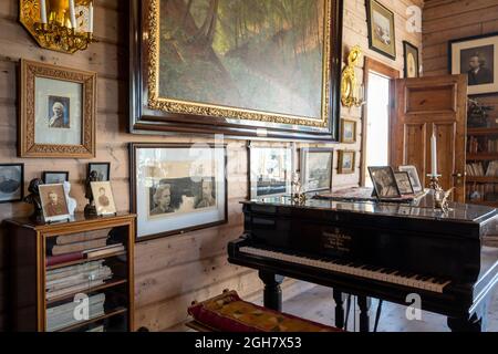 Troldhaugen è l'ex casa del compositore norvegese Edvard Grieg e di sua moglie Nina Grieg a Bergen, in Norvegia Foto Stock