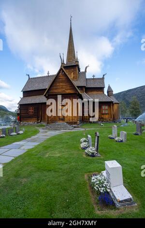 Lomskyrkja - chiesa a doghe in Lom, contea di Innlandet, Norvegia, Europa Foto Stock