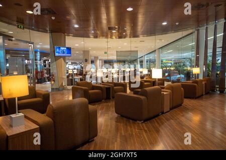 KLM Crown Lounge all'aeroporto Schiphol di Amsterdam, Paesi Bassi, Europa Foto Stock