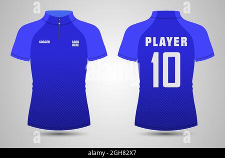 Maglia da ciclismo a manica corta da uomo con vista frontale e posteriore del modello vettoriale zip. Mock up divisa per abbigliamento sportivo e sportivo per biciclette. Maglia ciclistica. Illustrazione Vettoriale