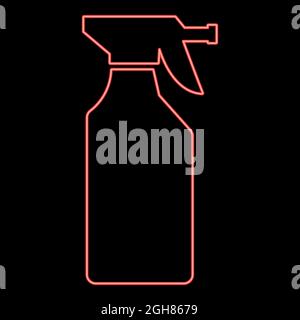 Neon prodotti chimici per uso domestico rosso illustrazione vettoriale colore piatto immagine chiara Illustrazione Vettoriale