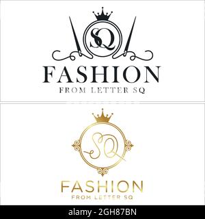Design classico di lusso con logo a corona d'ago Illustrazione Vettoriale