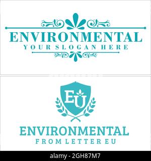 Disegno del logo dello schermo ornamentale dell'arte ambientale Illustrazione Vettoriale