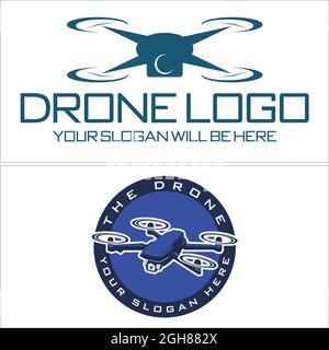 Fotografia business tecnologia Drone icona logo design Illustrazione Vettoriale