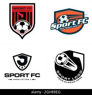 Sport giochi di calcio ricreazione logo design Illustrazione Vettoriale