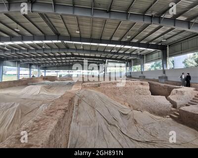 Yiwu. 23 ottobre 2020. La foto scattata il 23 ottobre 2020 mostra una vista del sito di scavo di Qiaotou a Yiwu, nella provincia di Zhejiang della Cina orientale. PER ANDARE CON 'birra prodotta Man nella Cina meridionale 9,000 anni fa' Credit: Feng Yuan/Xinhua/Alamy Live News Foto Stock