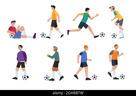 I giocatori di calcio hanno impostato l'illustrazione vettoriale. Illustrazione Vettoriale