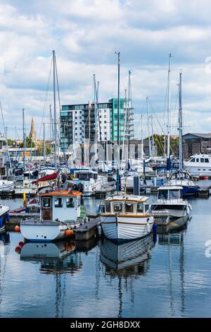 Sutton Harbour, Plymouth, Devon, Inghilterra, Europa Foto Stock