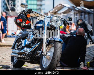 Moto Fotografia, Harley-Davidson a colori Foto Stock