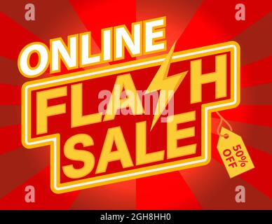 Banner di vendita flash online Illustrazione Vettoriale