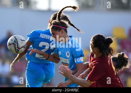 Trigoria, Italia. 4 settembre 2021. Goldoni durante la Serie A match tra AS ROMA e ASD NAPOLI FEMMINILE allo stadio Agostino di Bartolomei Trigoria il 4 settembre 2021 a Trigoria. (Foto di Domenico Cippitelli/Pacific Press) Credit: Pacific Press Media Production Corp./Alamy Live News Foto Stock