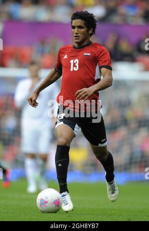 Egitto Saleh Gomaa.Egypt / Nuova Zelanda durante la partita olimpica 2012 del gruppo C a Old Trafford, Manchester Regno Unito il 29 luglio 2012. Foto Stock