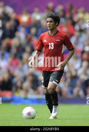 Egitto Saleh Gomaa.Egypt / Nuova Zelanda durante la partita olimpica 2012 del gruppo C a Old Trafford, Manchester Regno Unito il 29 luglio 2012. Foto Stock