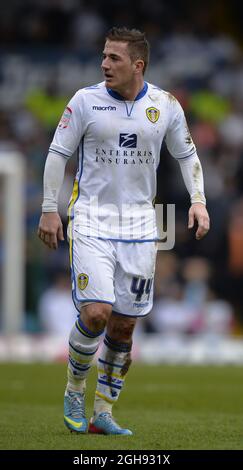 Ross McCormack di Leeds Utd in azione durante la partita della Npower Championship League tra Leeds United e Sheffield Wednesday all'Elland Road Stadium il 13 aprile 2013. Foto Stock