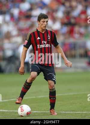 Davide Pacifico di Milano in azione durante la Audi Cup 2013 tra AC Milan e Sao Paulo all'Allianz Arena di Monaco, Germania, il 01 agosto 2013. Foto Stock