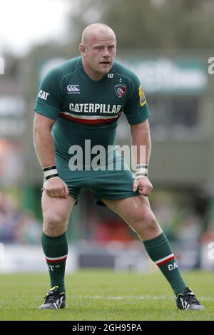 DaN Cole delle Leicester Tigers durante la Premiership Aviva tra Leicester Tigers e Worcester Warriors alla Welford Road a Leicester l'8 settembre 2013 Foto Stock