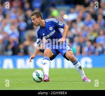 Cesar Azpilicueta di Chelsea in azione durante la partita della Barclays Premier League tra Chelsea e Leicester City allo Stamford Bridge di Londra, Inghilterra, il 23 agosto 2014. Foto David Klein/Sportimage/ Foto Stock