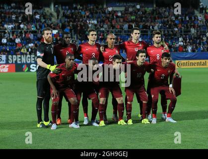 Immagine #: 37771342 Giugno 18, 2015 - Uherske Hradiste, Regno Unito - colpo di squadra del Portogallo..Inghilterra v Portogallo - UEFA Under 21's - City Stadium - Czech Prague - 18 Giugno 2015 - Foto David KleinSportimage. Foto Stock