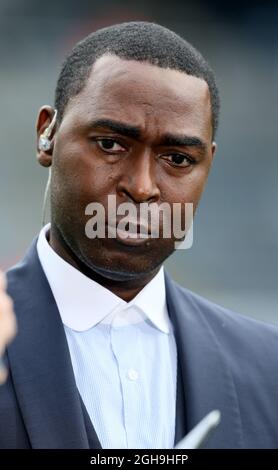 Image #: 39153379 Aug 29, 2015 - Newcastle, Regno Unito - Andy Cole BT Sport Pundit - English Premier League - Newcastle Utd v Arsenal - St James' Park Stadium - Newcastle - Inghilterra - 28 agosto 2015 - Picture Simon Bellis Foto Stock