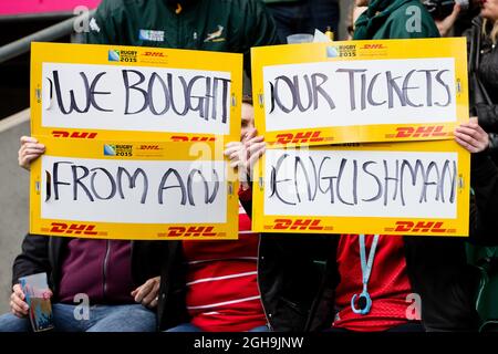 Immagine #: 40245889 Ottobre 17, 2015 - Londra, Regno Unito - Wales Fans - Rugby World Cup 2015 - Quarter-Final 01 - Sud Africa / Galles - Stadio di Twickenham - Londra- Inghilterra - 17 Ottobre 2015. Foto Stock