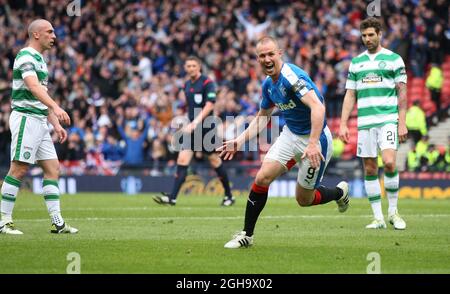 Rangers Kenny Miller festeggia dopo aver segnato il suo primo gol durante la partita della William Hill Scottish Cup all'Hampden Park Stadium. Il credito fotografico dovrebbe essere: Lynne Cameron/Sportimage via PA Images Foto Stock