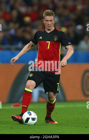 Kevin De Bruyne del Belgio durante la partita del Campionato europeo UEFA 2016 allo Stade de Lyon, Lione. Data foto 13 giugno 2016 Pic Phil Oldham/Sportimage via PA Images Foto Stock