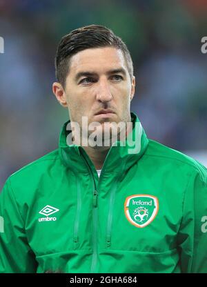 Stephen Ward della Repubblica d'Irlanda in azione durante la partita del Campionato europeo UEFA 2016 allo Stade Pierre-Mauroy di Lille. Data foto 22 giugno 2016 Pic David Klein/Sportimage via PA Images Foto Stock