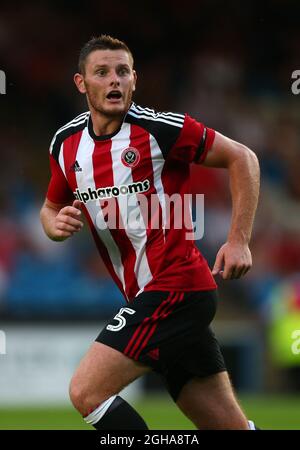 Jack OÕConnell di Sheffield Utd durante la stagione amichevole al Shay Stadium, Halifax. Data foto: 19 luglio 2016. PIC Simon Bellis/Sportimage tramite immagini PA Foto Stock