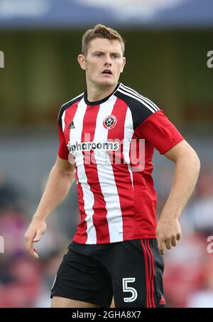 Jack OÕConnell di Sheffield Utd durante la stagione pre amichevole al Blundell Park Stadium, Grimsby. Data foto: 23 luglio 2016. PIC David Klein/Sportimage tramite immagini PA Foto Stock