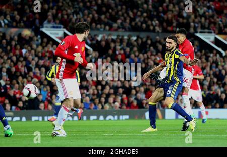 Jesse Lingard di Manchester United segna il quarto gol al suo fianco durante la partita della UEFA Europa League a Old Trafford, Manchester. Data foto: 20 ottobre 2016. McNulty/Sportimage PIC Matt tramite immagini PA Foto Stock