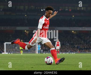 Chris Willock dell'Arsenal in azione durante la partita della EFL Cup all'Emirates Stadium di Londra. Data foto 25 ottobre 2016 Pic David Klein/Sportimage via PA Images Foto Stock